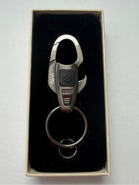 Silver Keychain Phone Accessory with LED Light